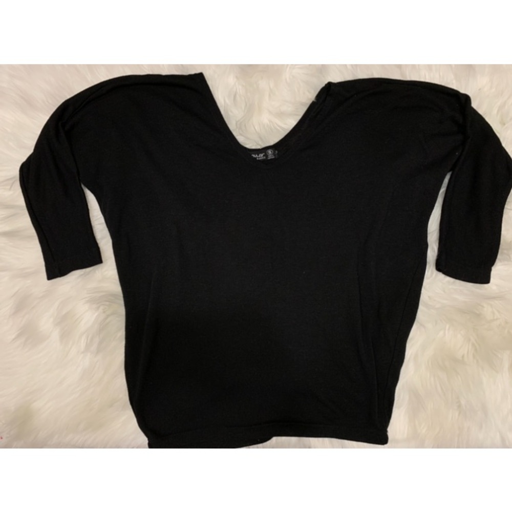 Black V-Neck Blouse